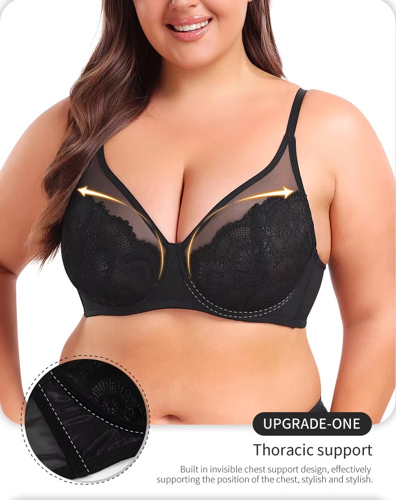 Lace Mesh See-Through Bra (5) Lace Mesh See-Through Bra (5)