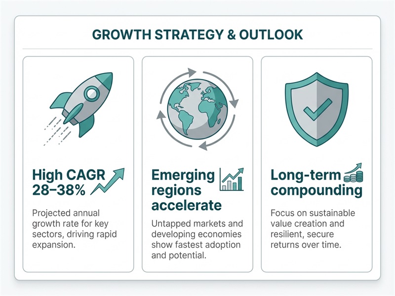 Three key points for global compound interest growth
