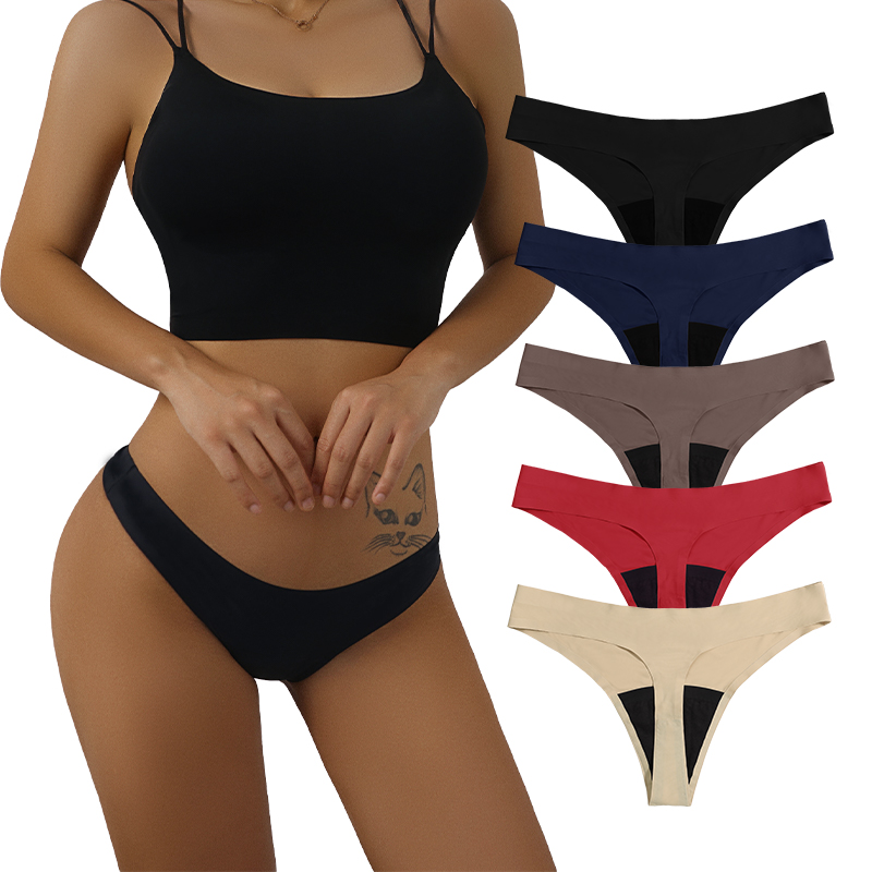 Wholesale Seamless Period Thong | Low-Rise Invisible Leakproof Lingerie | Light Flow Backup Protection A1021