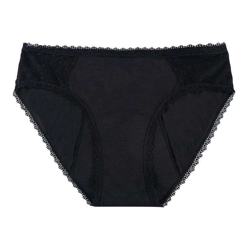 Wholesale Bamboo Pointelle Period Panties | High Absorbency 4-Layer Leak-Proof Underwear (XS-4XL) - Model 8145