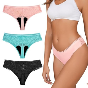 Wholesale Lace Period Thongs | Elegant Leak Proof Menstrual Panties OEM