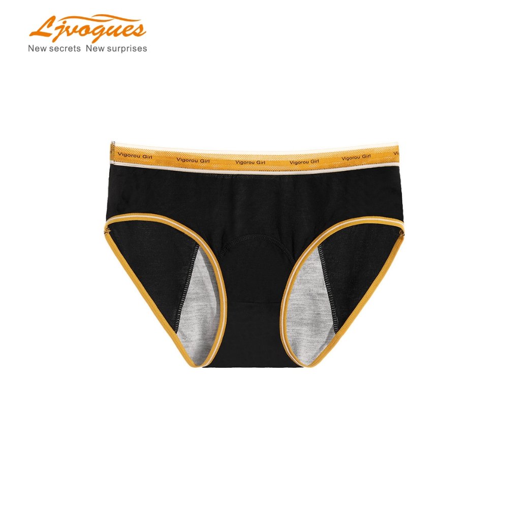 3-Layer Front & Rear Leakproof Period Panties | Mid-Rise Viscose Color-Trim Menstrual Briefs | 5 Colors S–2XL | OEM/ODM Wholesale