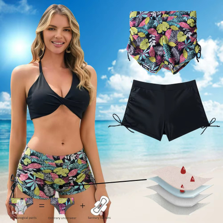 8014 lekvrije badmodebroekjes met hoge taille