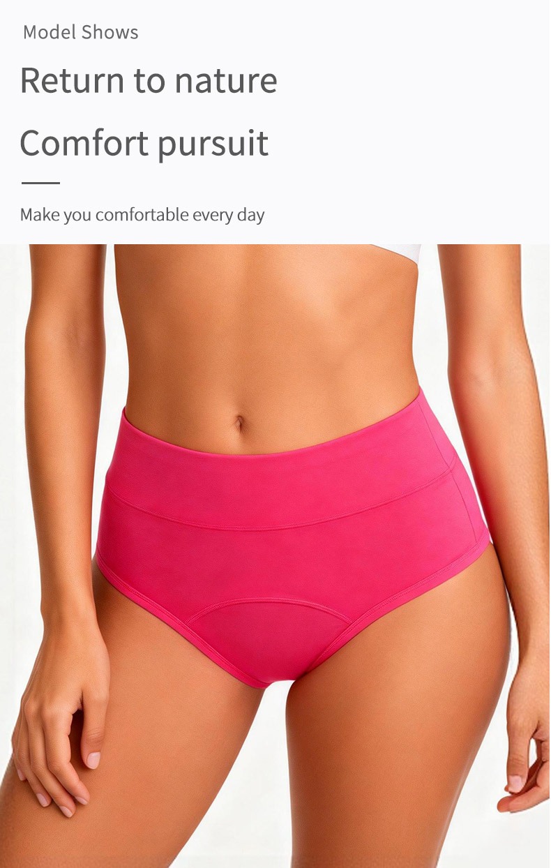 European Plus Size High Waist Shapewear Period Panties