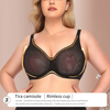 B-E Cup Black Ultra-thin See-through Bra Sexy Support U-shaped Back Design Plus Size Underwear Bra 3/2 Cup Type Breathable