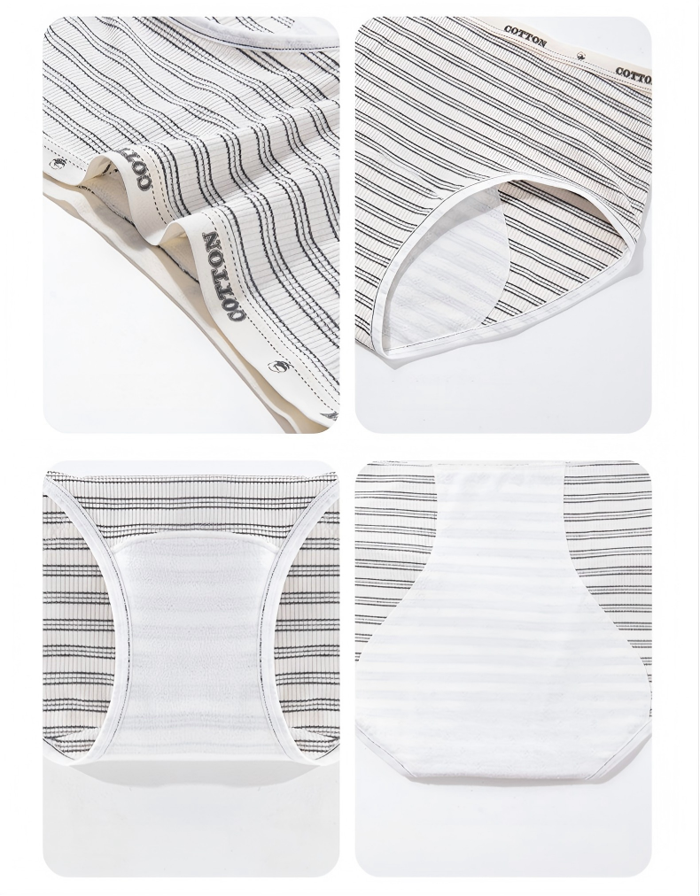 High Waist Antibacterial Plus Size Period Panties Extended Cotton Crotch