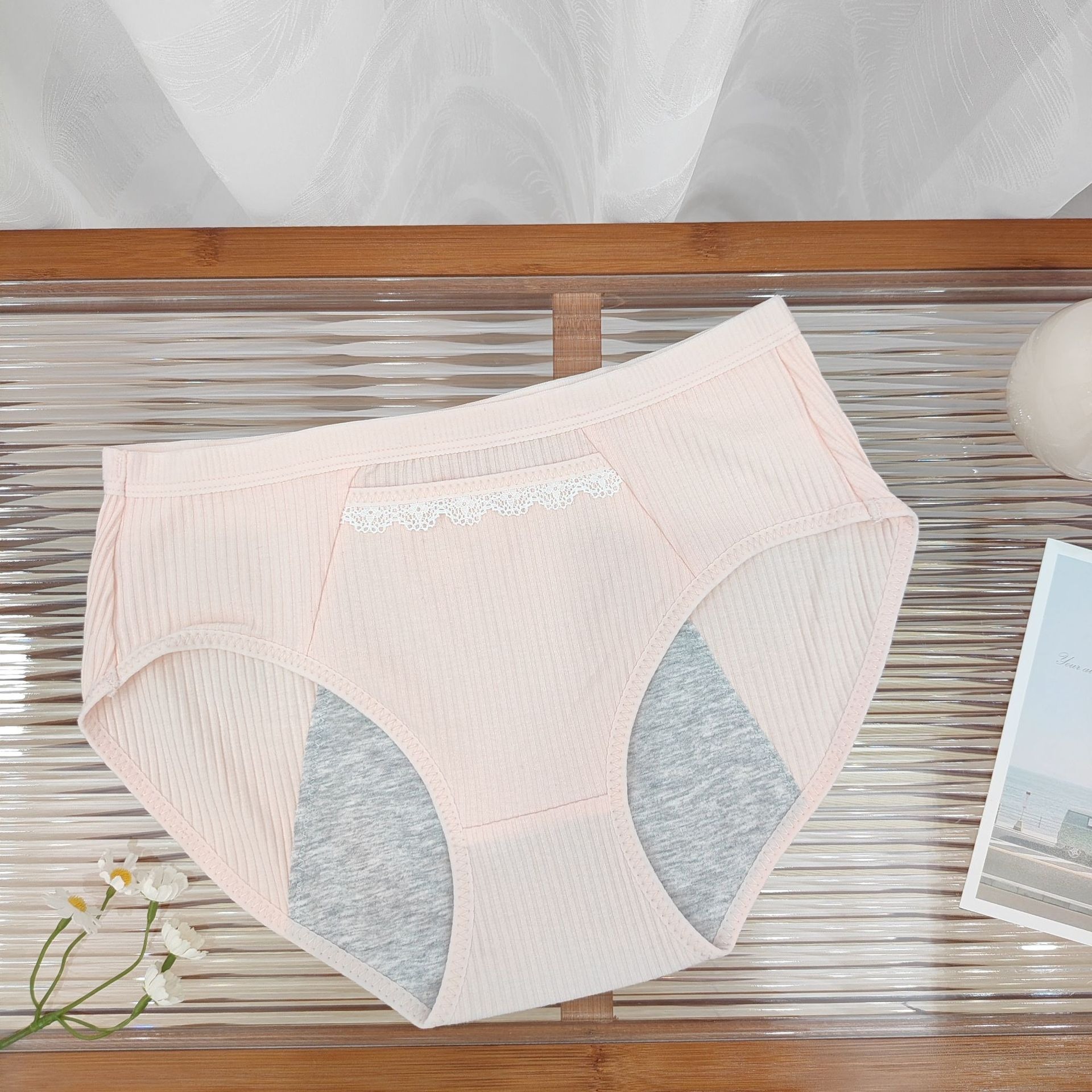 3-Layer Ruffle Leak-Proof Period Panties Pocket Design Easy Clean