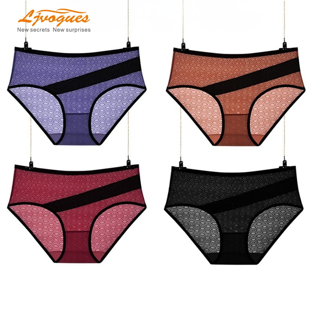 Rhombic Mesh Sheer Cooling Briefs | Cotton-Lined Mid-Rise | 6 Colors S–2XL | Summer Essentials | OEM Wholesale