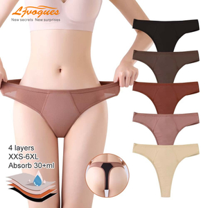 Breathable Mesh Period Thong | 4-Layer Bamboo Fiber Plus Size Menstrual Underwear | OEM Wholesale