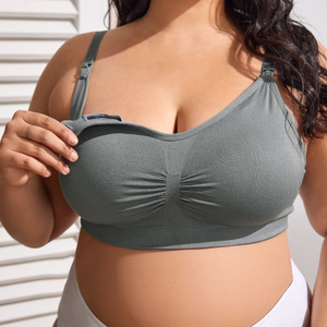 Wholesale Wireless S M L XL 2XL 3XL 4XL Plus Size Big Boobs Maternity Seamless Breastfeeding Nursing Bra for Pregnant Women
