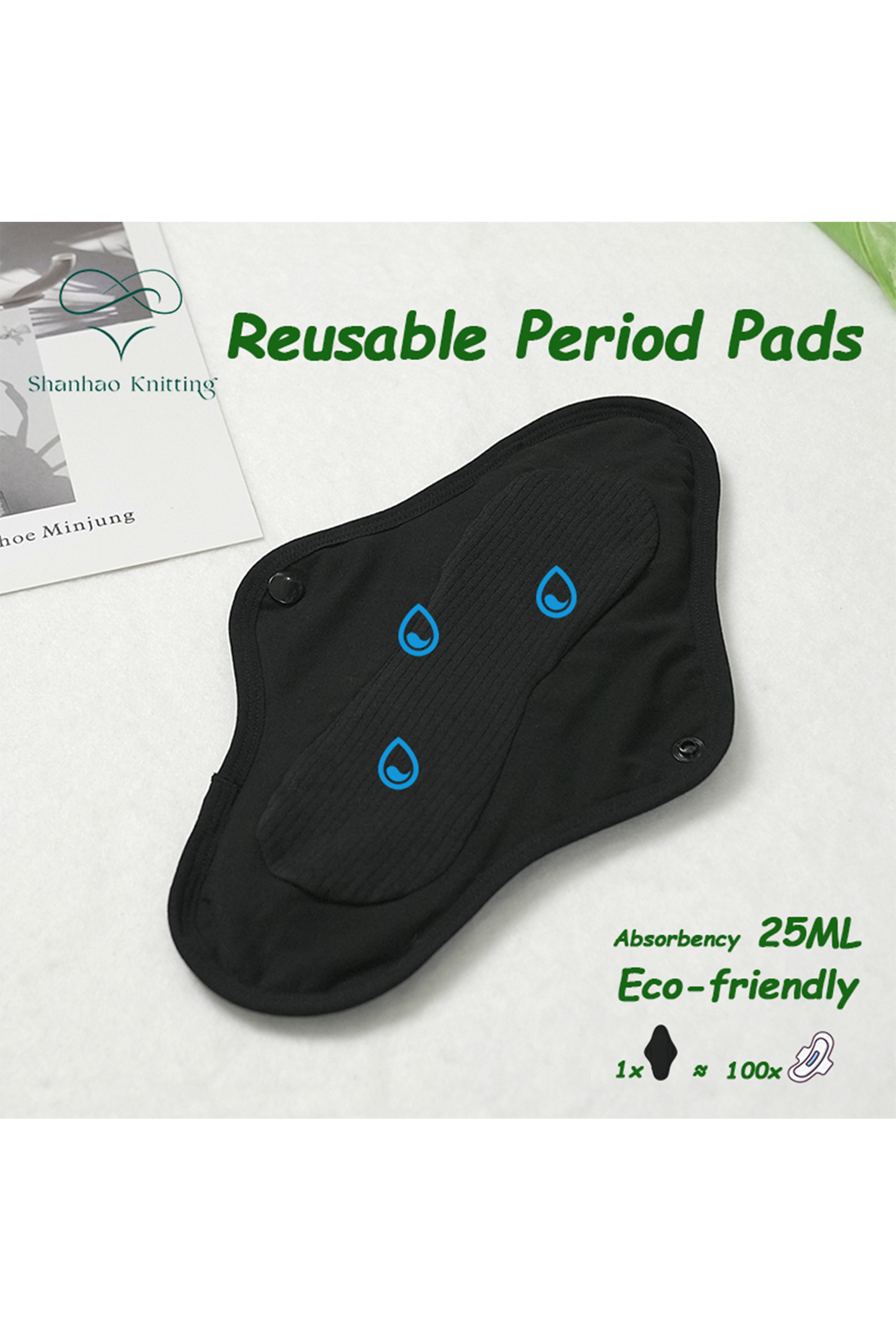 Reusable Period Pads Wholesale | Bamboo Fiber + Organic Cotton | TPU Waterproof Layer | High Absorbency Multi-Layer Design | Soft & Breathable