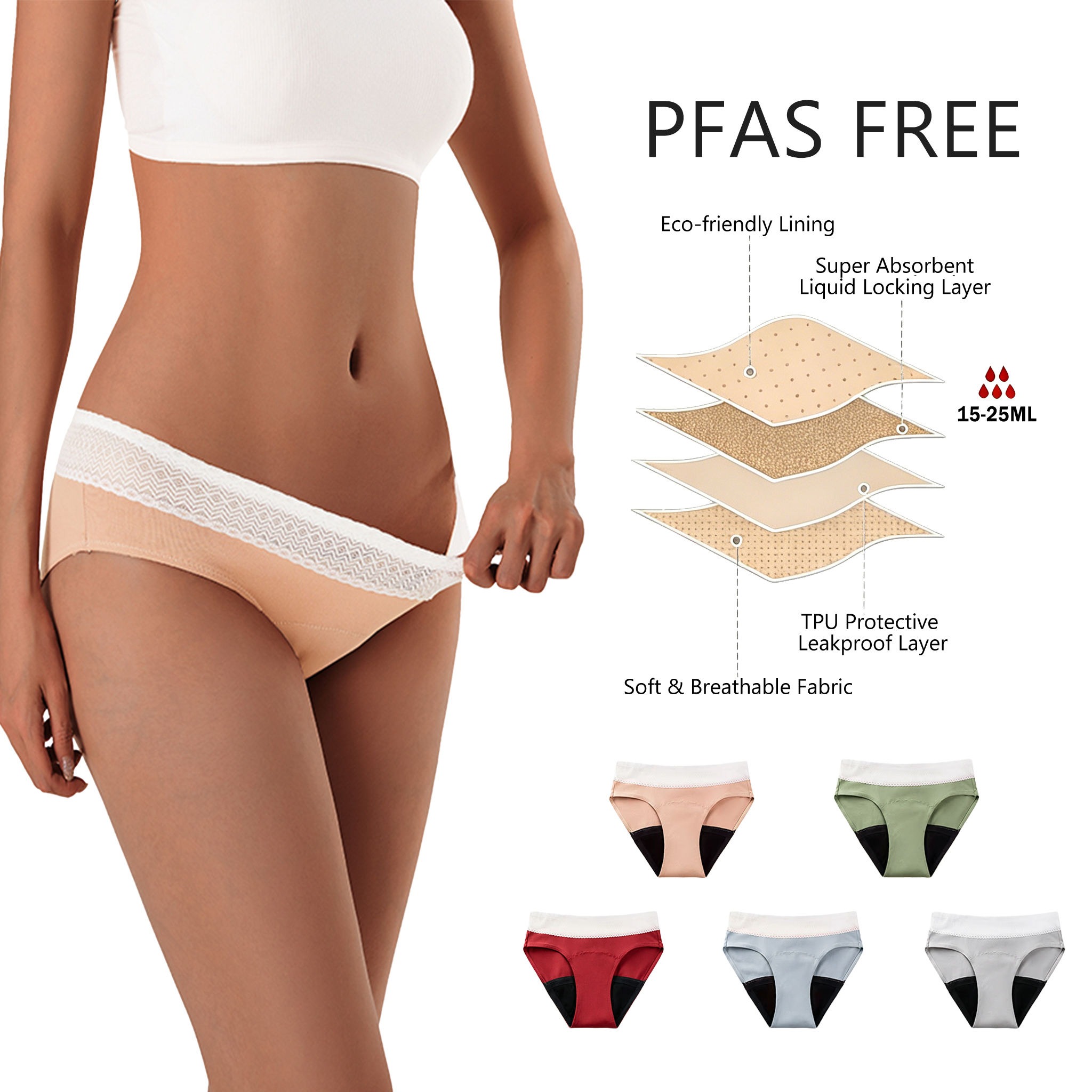Model SH-QS01 High-Cut Printed Leak-Proof Briefs