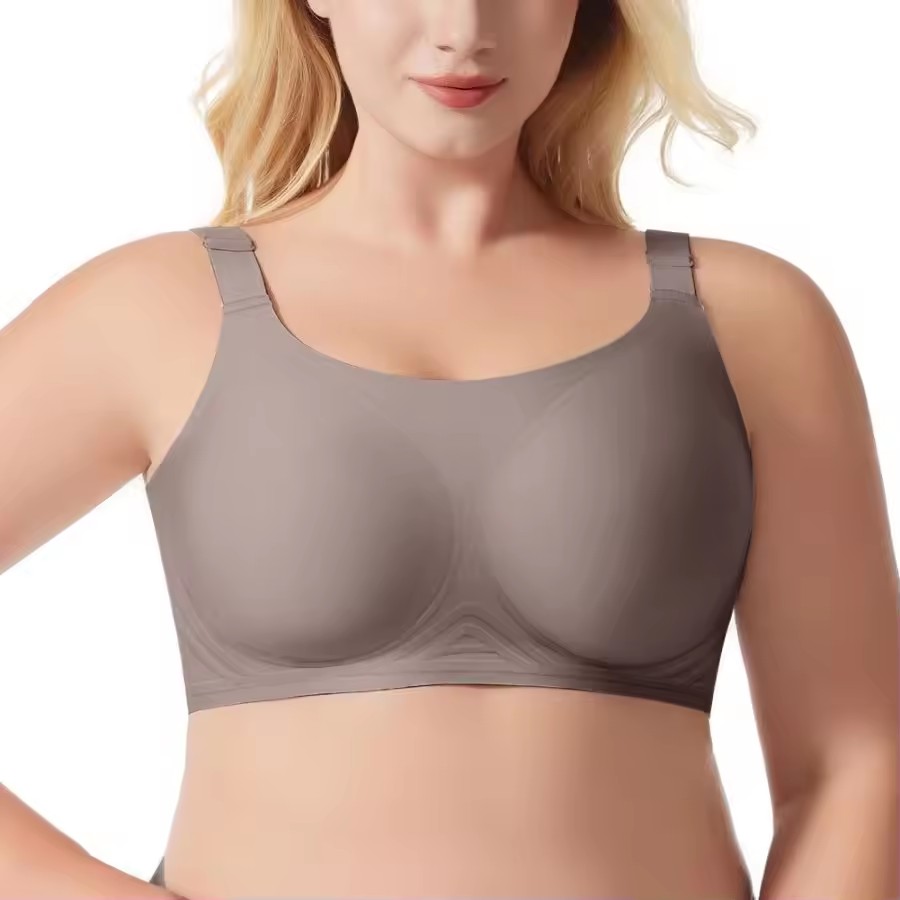 6 Colors XS-3XL Smooth Series High Elastic Thick Shoulder Straps Large Size Women's Bra Breathable Side Soft Support Gathered | KJD01