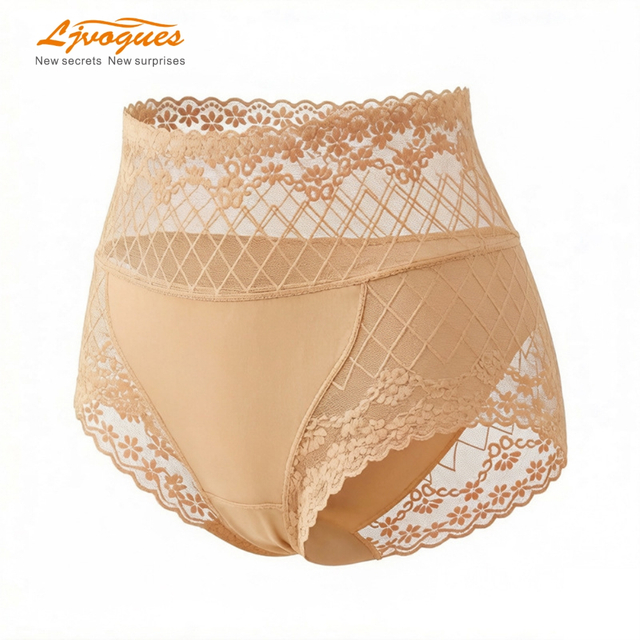 High-Waisted Lace Tummy Control Women's Briefs | Butt-Lifting Seamless-Look | Cotton Crotch Plus Size | OEM Wholesale