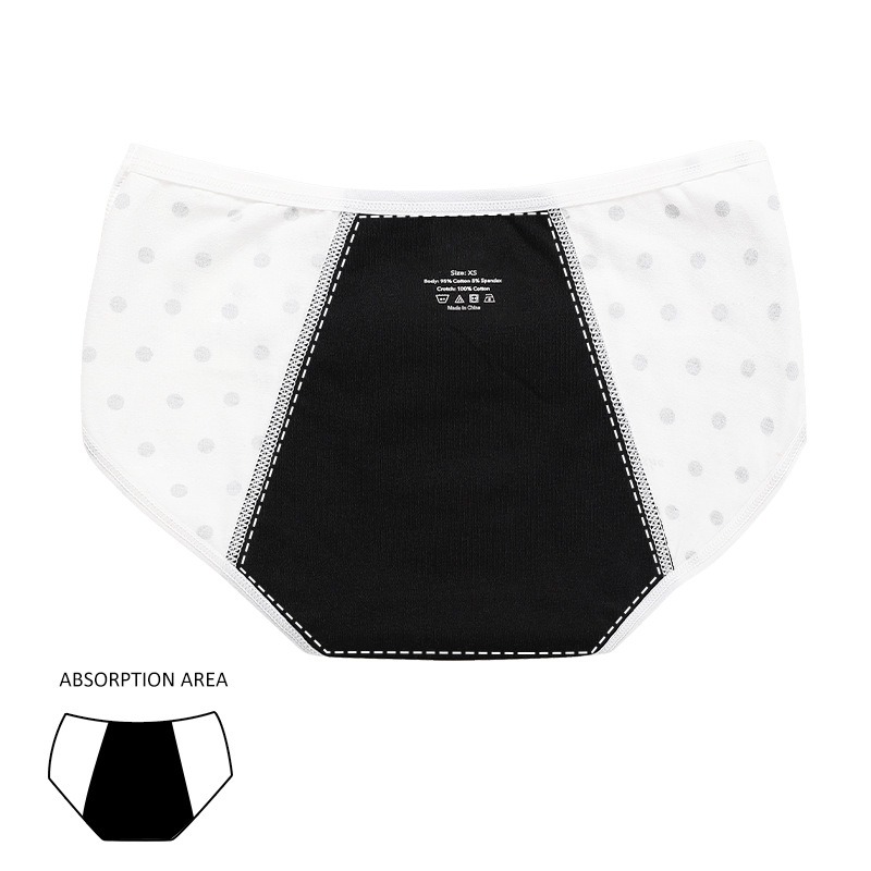 Teen Antibacterial Period Panties - Breathable Cotton Anti-Leak Hipster