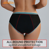 3-Layer Front & Rear Leakproof Period Panties | Mid-Rise Viscose Color-Trim Menstrual Briefs | 5 Colors S–2XL | OEM/ODM Wholesale