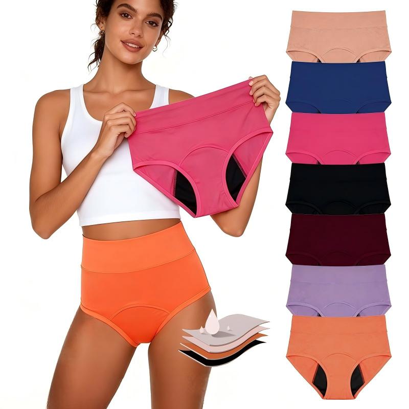 European Plus Size High Waist Shapewear Period Panties Tummy Control