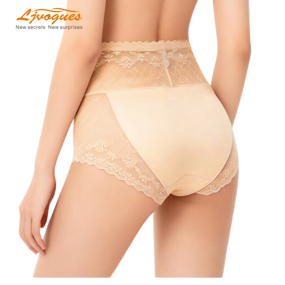 High-Waisted Lace Tummy Control Women's Briefs | Butt-Lifting Seamless-Look | Cotton Crotch Plus Size | OEM Wholesale