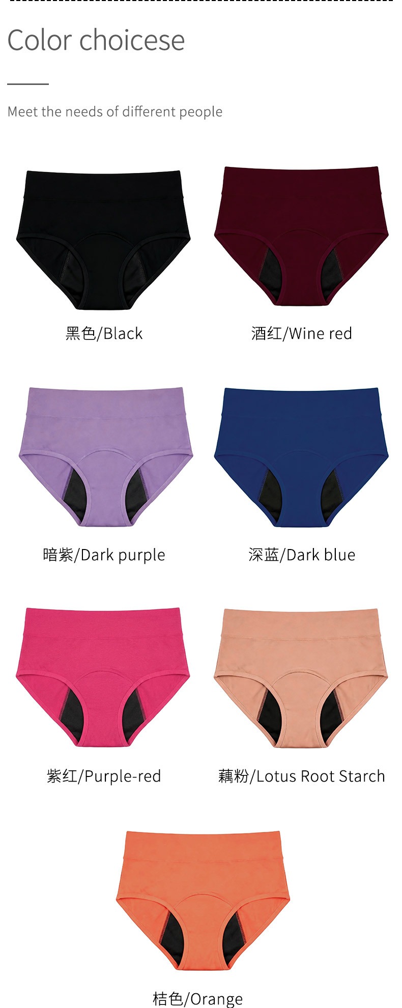 European Plus Size High Waist Shapewear Period Panties