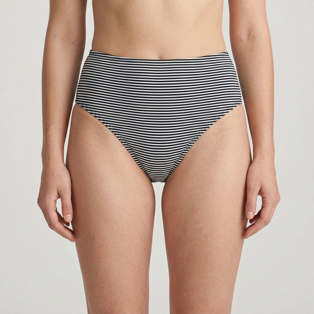 Striped Period Panties Mid Rise | Black & White Print Period Underwear OEM | Custom Design Manufacturer