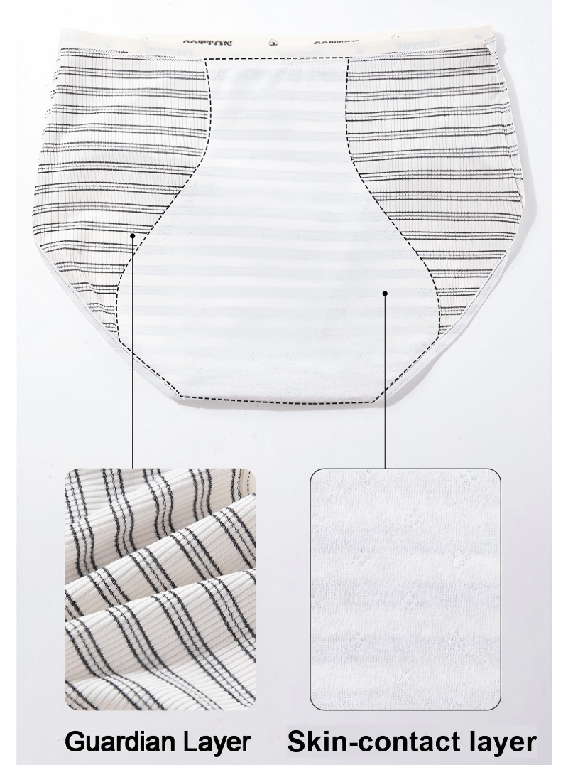 High Waist Antibacterial Plus Size Period Panties Extended Cotton Crotch