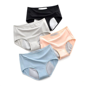 Pure Cotton Mid-Waist Period Panties Breathable Anti-Leak Everyday