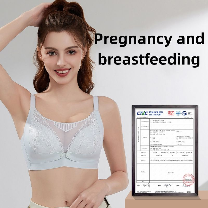 Breathable Mesh Lace Front Opening Maternity Underwear Pregnancy Breastfeeding Nursing Bra