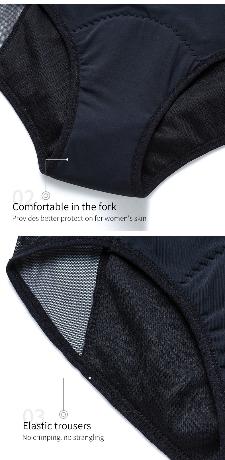 Wholesale Mesh Panel Period Panties