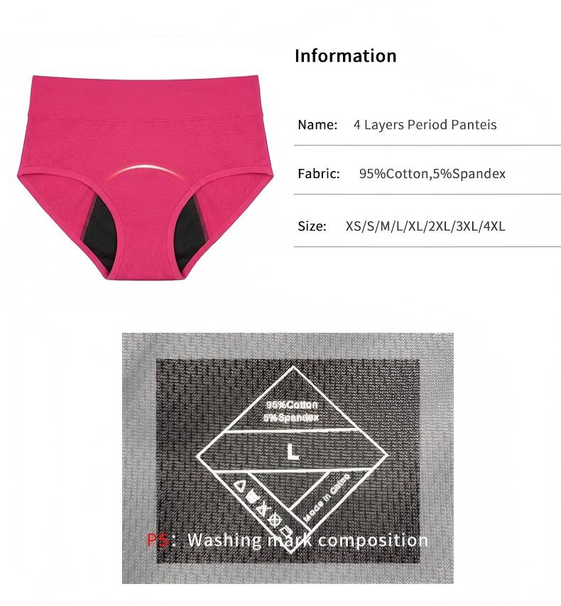 European Plus Size High Waist Shapewear Period Panties