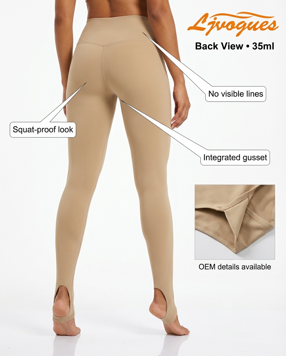 Integrated Gusset Stirrup Leggings 35ml | No VPL No Binding | OEM Gym Dance Activewear