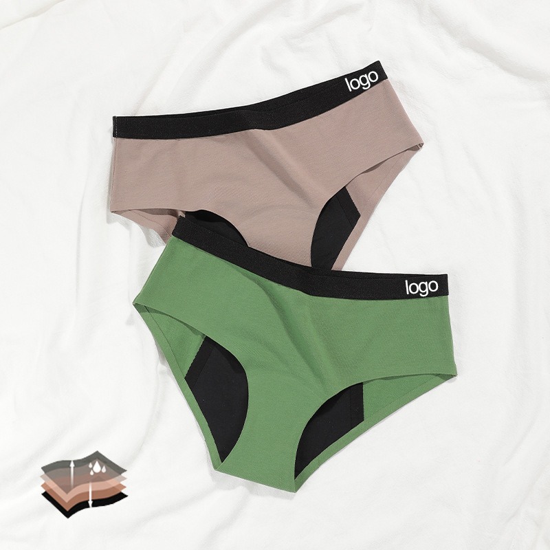 4-Layer Low Waist Period Panties with Color Blocking Stylish Design