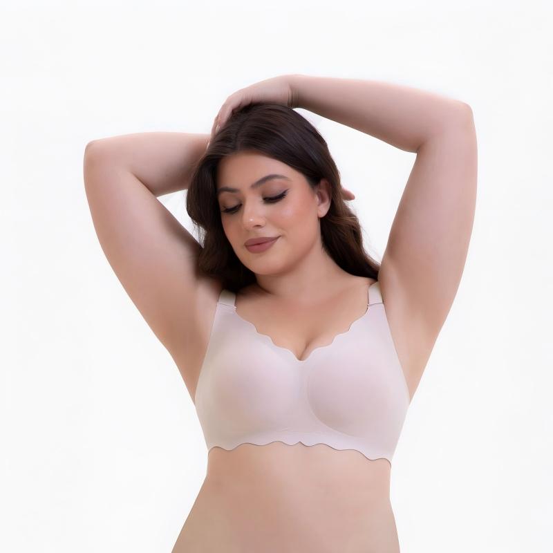 Plus size seamless jelly gel push-up bra model 3388