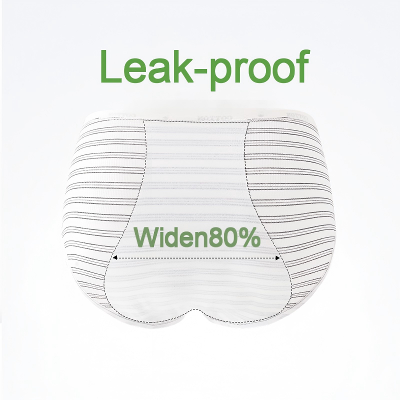 High Waist Antibacterial Plus Size Period Panties Extended Cotton Crotch