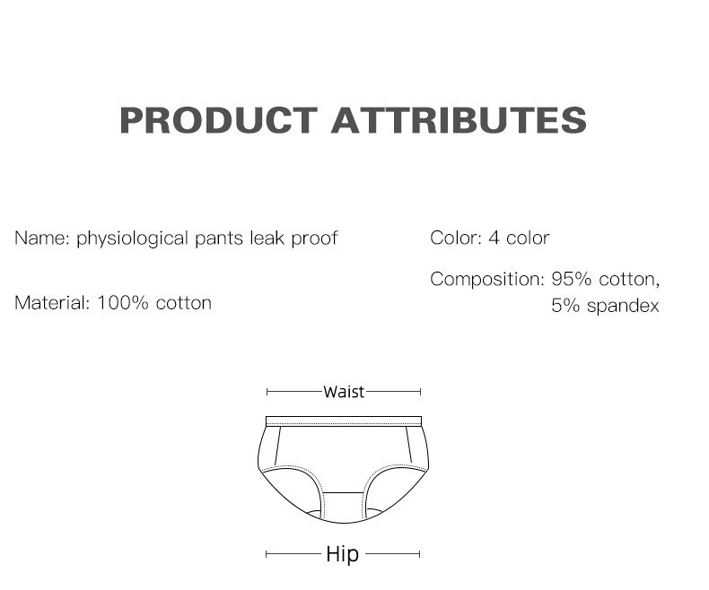 Heavy Flow Low Waist Period Panties Maximum Absorption Leak-Proof