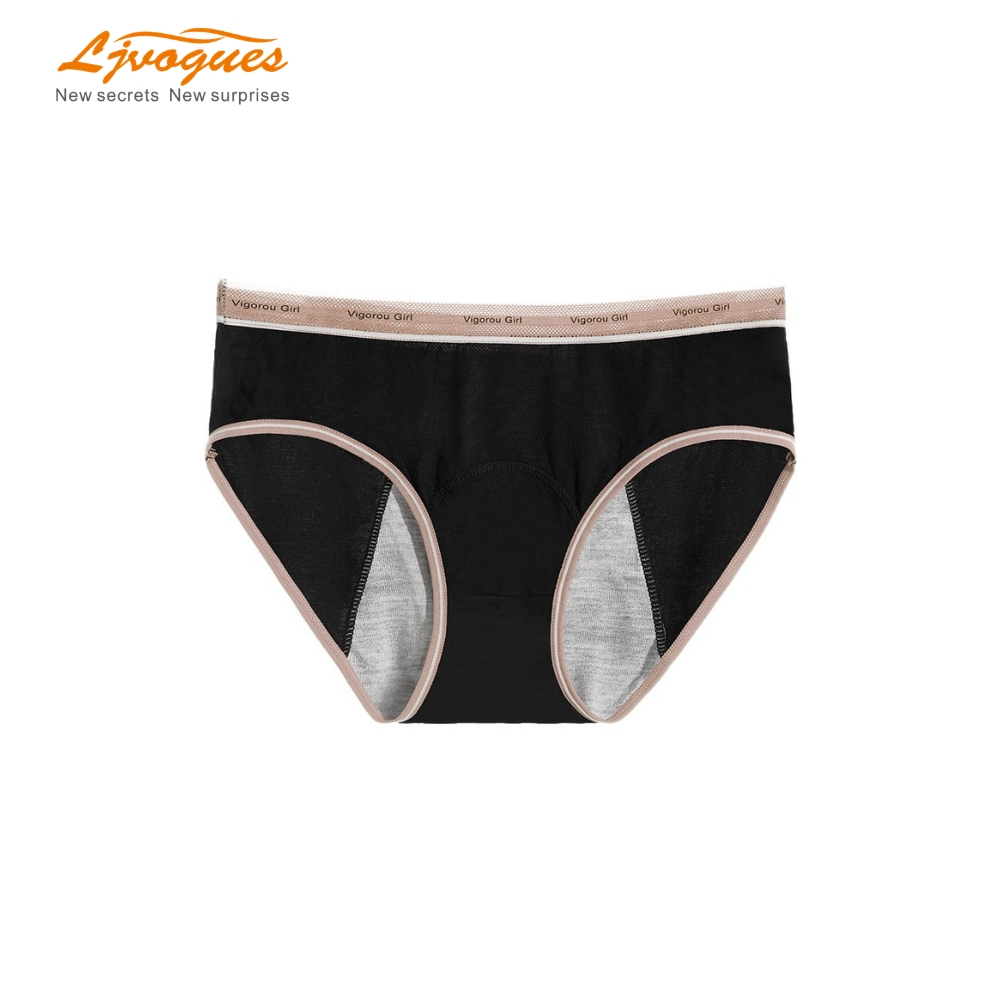 3-Layer Front & Rear Leakproof Period Panties | Mid-Rise Viscose Color-Trim Menstrual Briefs | 5 Colors S–2XL | OEM/ODM Wholesale
