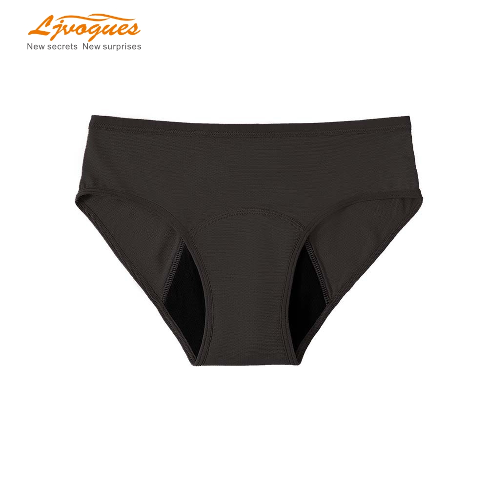 Wholesale Breathable Mesh Period Briefs | Mid-Rise Bamboo 4-Layer Plus Size OEM