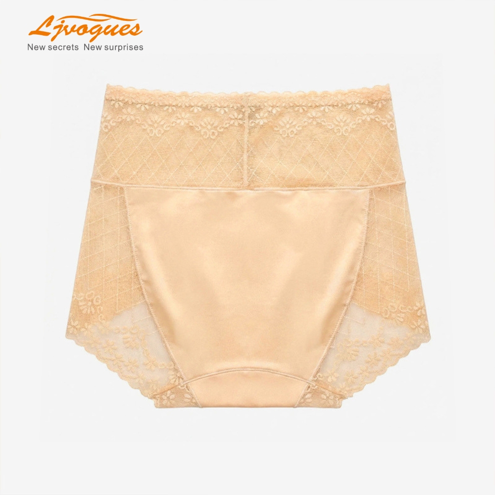 High-Waisted Lace Tummy Control Women's Briefs | Butt-Lifting Seamless-Look | Cotton Crotch Plus Size | OEM Wholesale