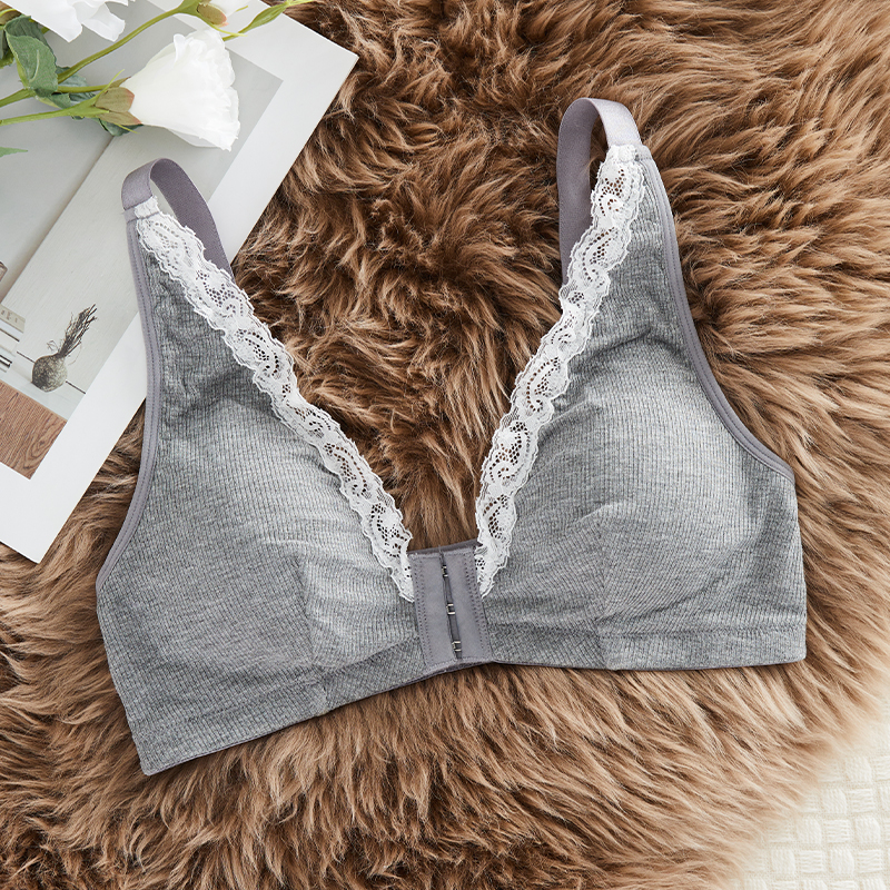 BF886 Women's Front Closure Lace Bralette | Wire-Free Rayon Stretch Bra | Removable Pads | OEM/ODM Wholesale