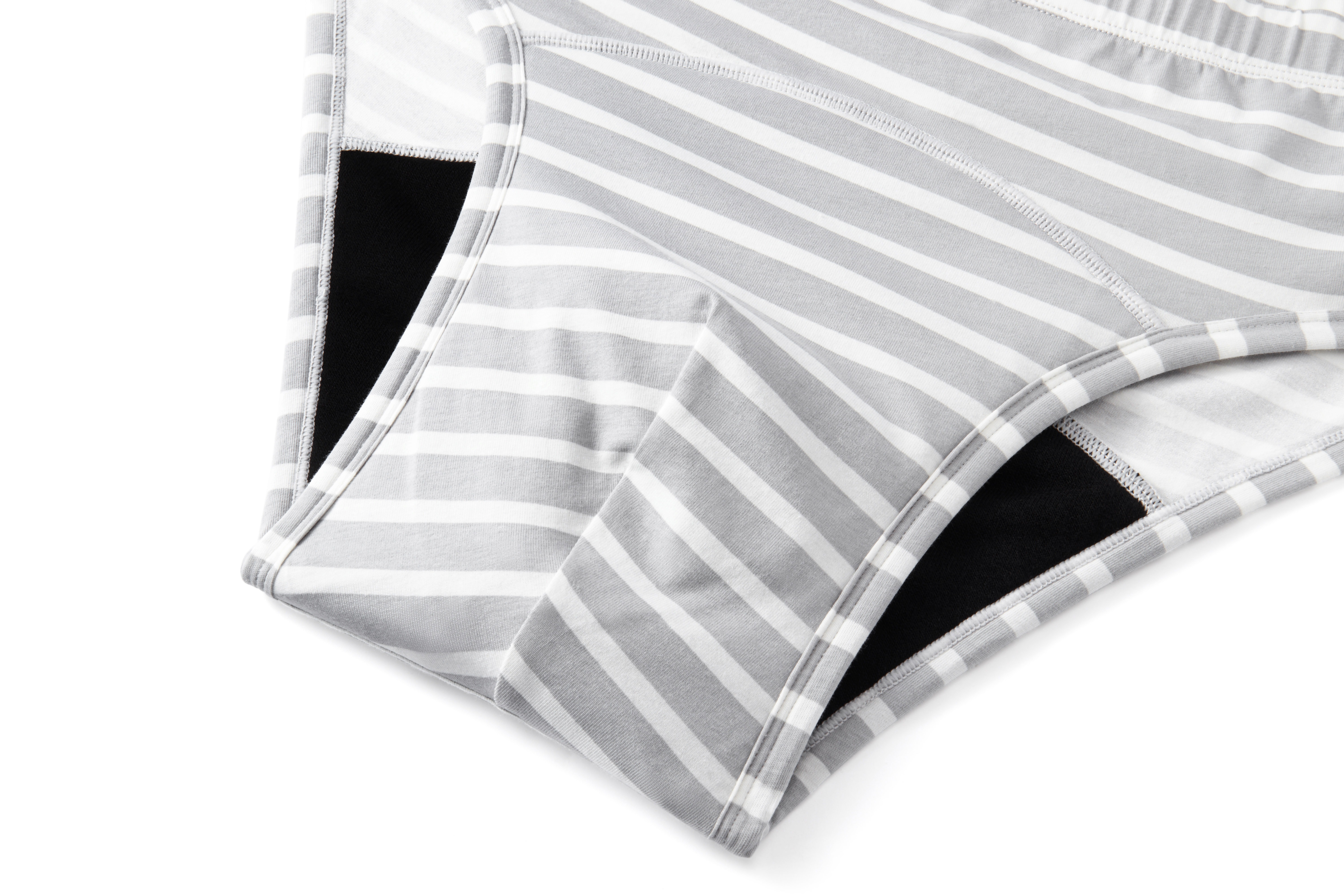 Model SH-MDP2 Men's Bamboo Leak-Proof Boxer Briefs (50-150ml, Striped)