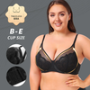 B-E Cup 2 Colors Ultra-thin Lace Mesh See-through Large Size Bra Push-up Sexy Support Underwear Bra 3/2 Cup Type Comfortable