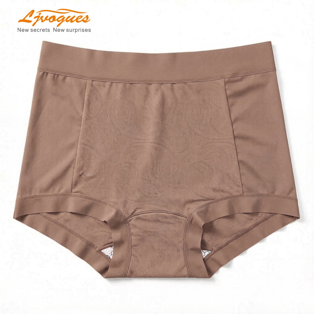 French Lace Jacquard Mid-Rise Boyshorts | Tummy-Smoothing Cotton Crotch Plus Size | 6 Colors L–3XL | OEM Wholesale