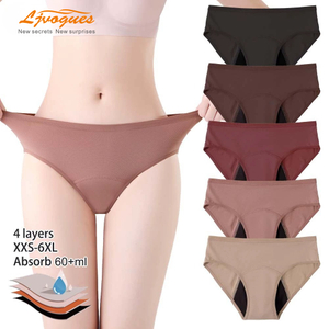 Wholesale Breathable Mesh Period Briefs | Mid-Rise Bamboo 4-Layer Plus Size OEM