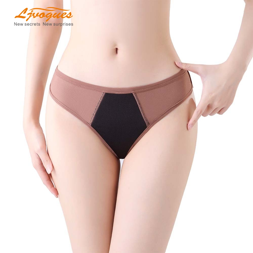 Breathable Mesh Period Thong | 4-Layer Bamboo Fiber Plus Size Menstrual Underwear | OEM Wholesale
