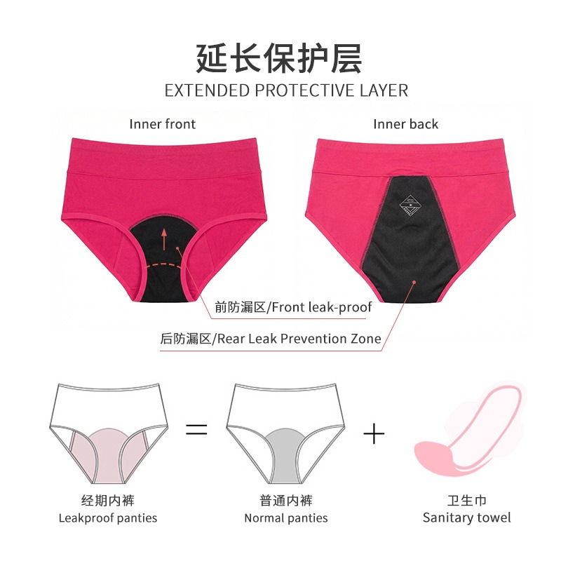 European Plus Size High Waist Shapewear Period Panties Tummy Control