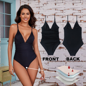 Wholesale Deep V Ruched Period Swimsuit