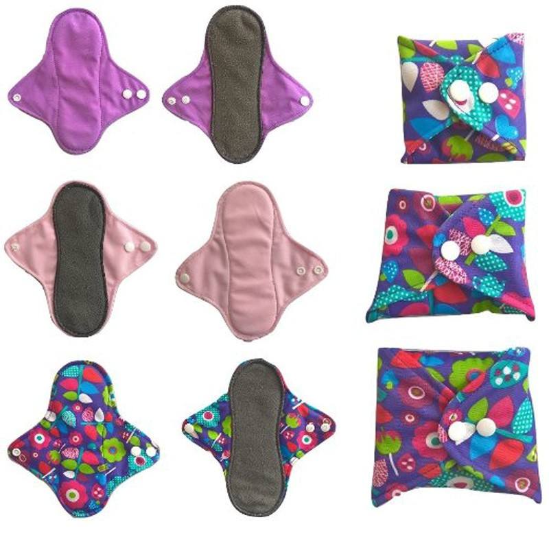 Ready Stock Reusable Cloth Menstrual Pad (Winged) | Waterproof PUL Outer | Bamboo Charcoal + Microfiber Core | 24cm Day Use | Multi Patterns