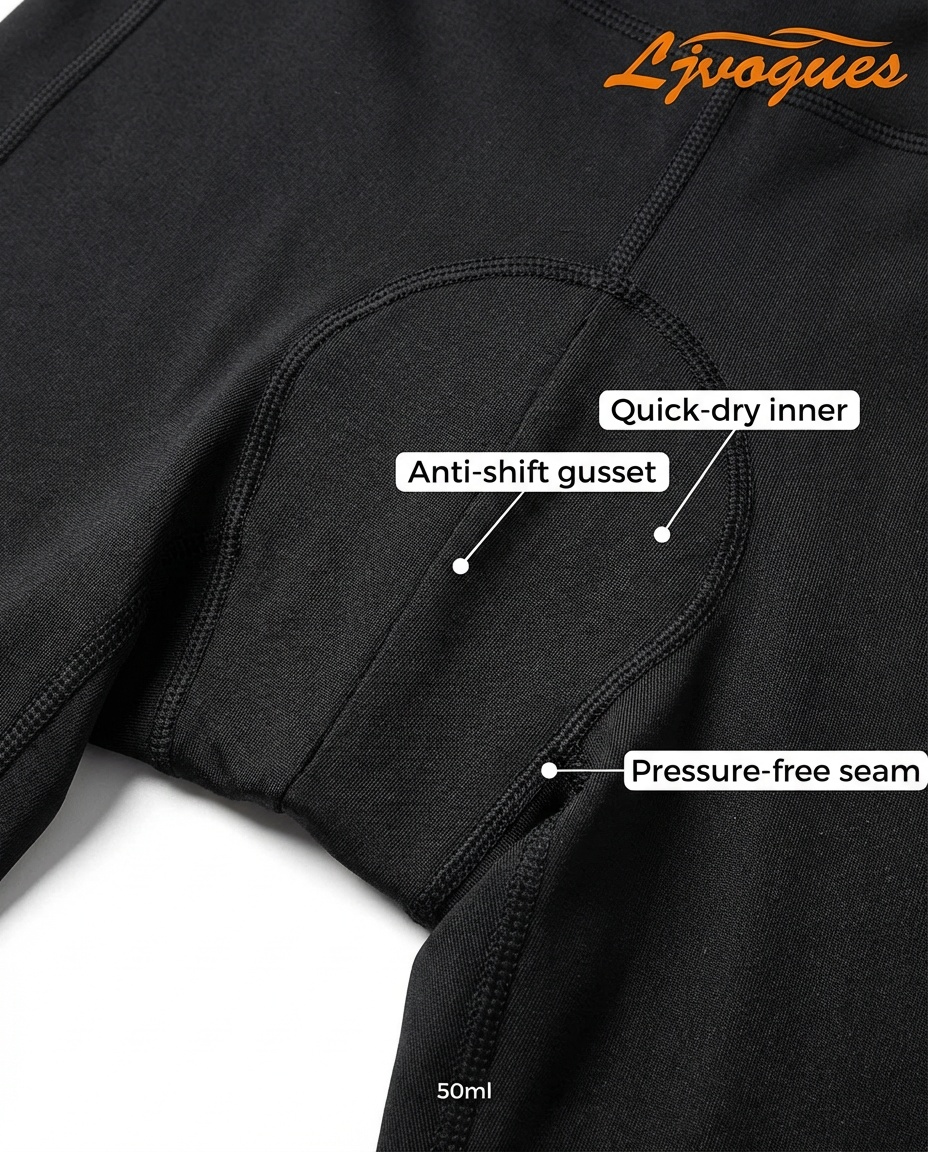 Activewear bottoms with built-in multi-layer absorbent gusse Cycling Leggings