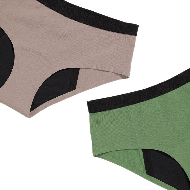 4-Layer Low Waist Period Panties with Color Blocking Stylish Design