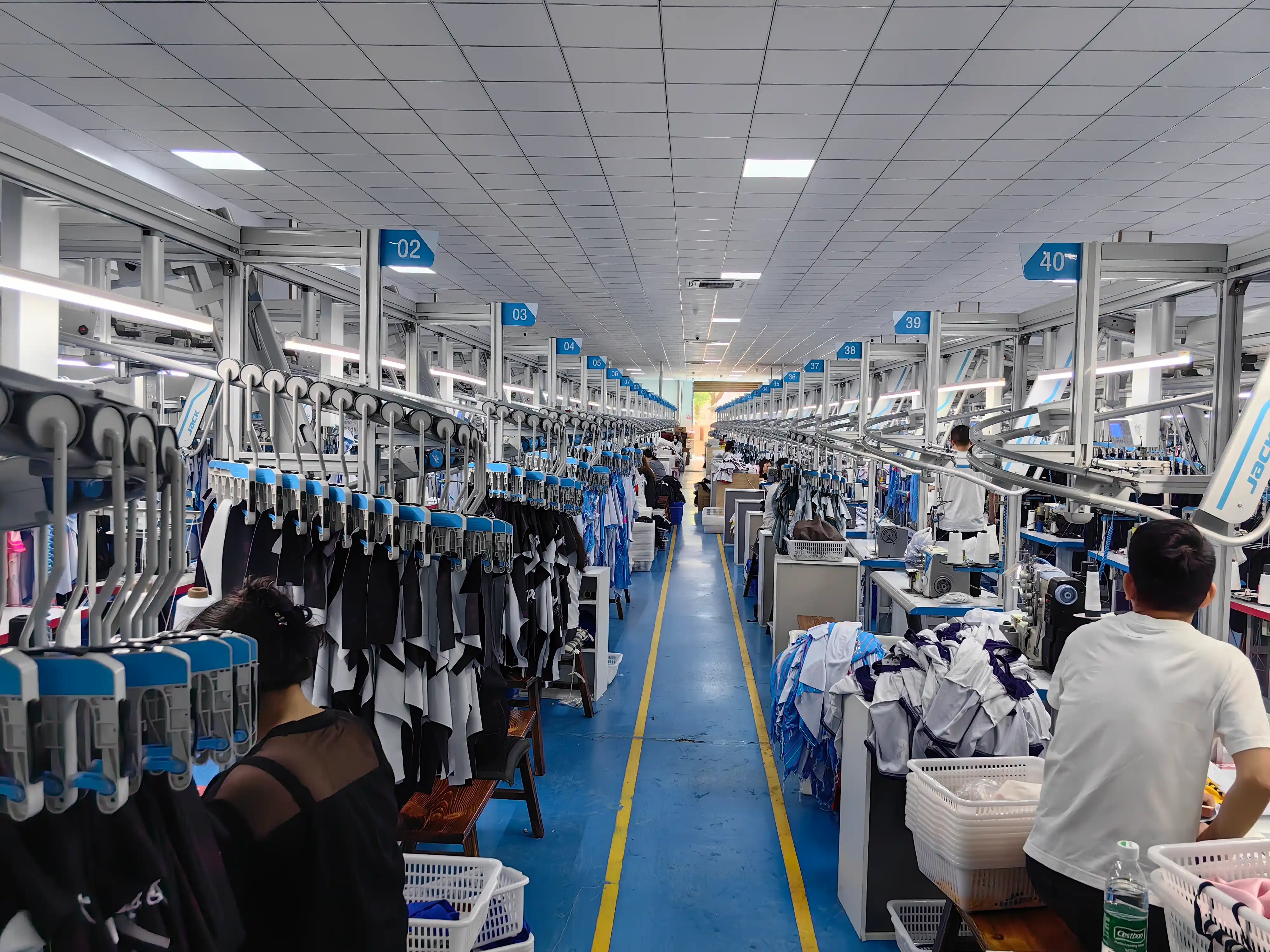 Ljvogues' hanging sewing assembly line workshop