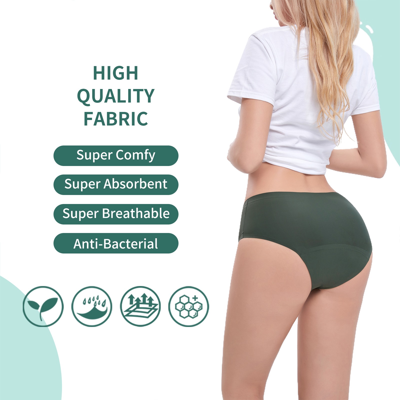 Model SH-82 High-Cut Heavy Absorbency Leak-Proof Briefs (Seamless Bonded)